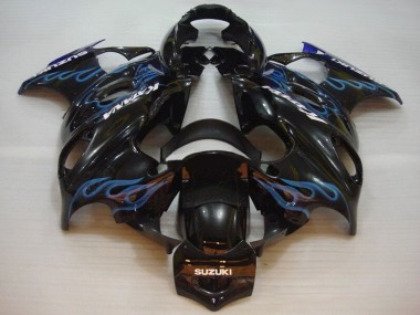 Carénages Moto Suzuki GSX600F/GSX750F 2004-2006 - Noir Brillant Bleu Flamme
