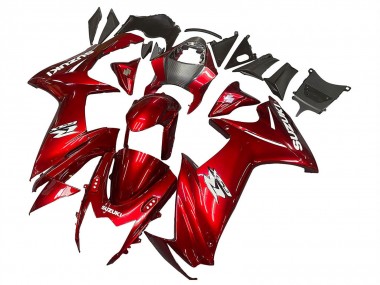 Carénages Moto Suzuki GSXR 600 / GSXR 750 2011-2024 - Rouge Blanc Décalque