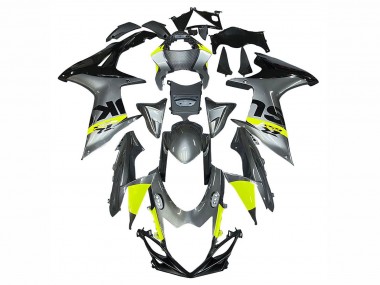 Carénages Moto Suzuki GSXR 600 / GSXR 750 2011-2024 - Argent Jaune Noir