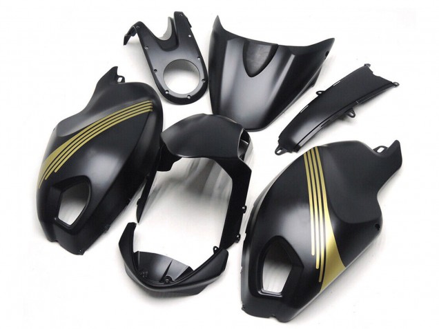 Carénages Moto Ducati Monster 696 796 1100 1100S 2008-2012 - Noir Mat Or