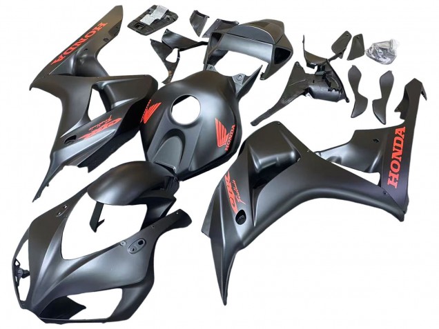 Carénages Moto Honda CBR1000RR 2006-2007 - Noir Mat Rouge Décalque