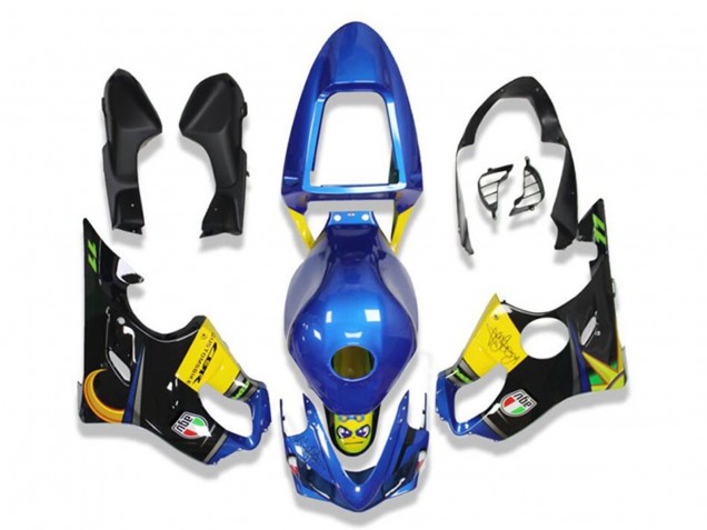 Carénages Moto Honda CBR600 F4i 2001-2003 - Bleu Jaune Noir Brillant Requin