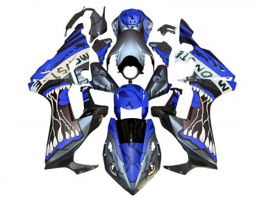 Carénages Moto Honda CBR1000RR 2017-2024 - Bleu Gris Noir Brillant Monstre