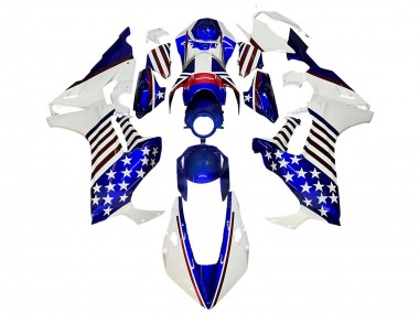 Carénages Moto Honda CBR1000RR 2017-2024 - Blanc Bleu Rouge Étoile