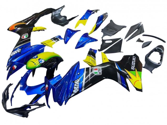 Carénages Moto Suzuki GSXR 600 / GSXR 750 2011-2024 - Bleu Jaune