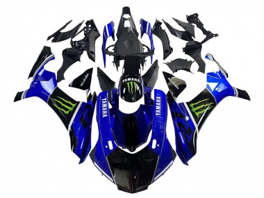 Carénages Moto Yamaha YZF 1000 R1 2015-2019 - Bleu Noir Brillant Vert Monstre