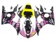 Carénages Moto Yamaha YZF R6S 2006-2009 - Jaune Rose Noir Brillant Rossi Repsol 46