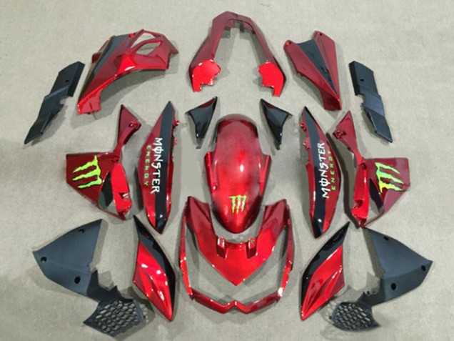 Carénages Moto Kawasaki Z1000 2010-2013 - Rouge Noir Brillant Vert Monstre
