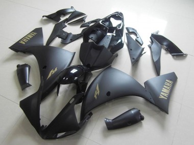 Carénages Moto Yamaha YZF R1 2009-2011 - Noir Brillant Noir Mat Or Décalque