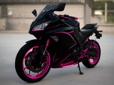 Carénages Moto Kawasaki Ninja 650 EX650 2017-2019 - Noir Brillant Rose Bande