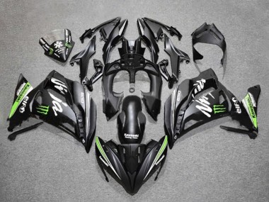 Carénages Moto Kawasaki Ninja 650 EX650 2017-2019 - Noir Mat Vert Blanc Monstre