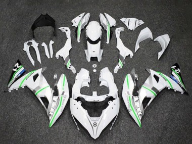 Carénages Moto Kawasaki Ninja 650 EX650 2017-2019 - Blanc Argent Vert Bleu