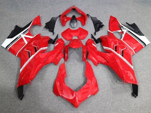 Carénages Moto Ducati Panigale V4 V4S 2020-2021 - Blanc Rouge Noir Brillant Bande