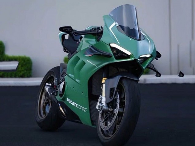 Carénages Moto Ducati Panigale V4 V4S 2020-2021 - Vert Mat Blanc