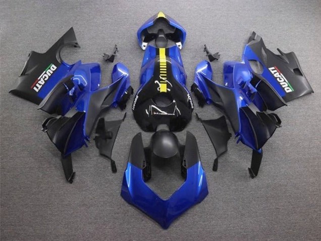 Carénages Moto Ducati Panigale V4 V4S 2020-2021 - Bleu Jaune Noir Mat