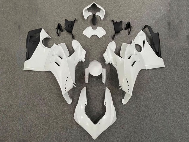 Carénages Moto Ducati Panigale V4 V4S 2020-2021 - Blanc Perle Noir Brillant