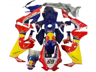 Carénages Moto Honda CBR1000RR 2017-2024 - Bleu Jaune Red Bull Hayden