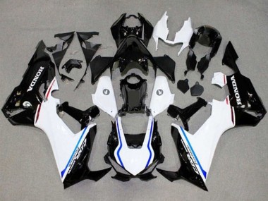 Carénages Moto Honda CBR1000RR 2017-2024 - Blanc Bleu Noir Brillant Bande