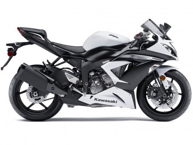 Kit Carénages Moto Kawasaki ZX6R 2013-2018 - Blanc Noir Mat