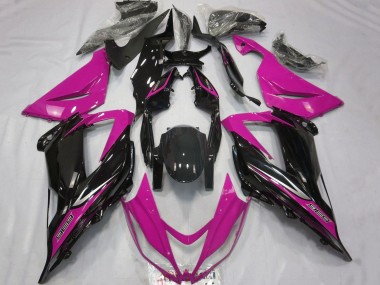Carénages Moto Kawasaki ZX6R 2013-2018 - Rose Noir Brillant