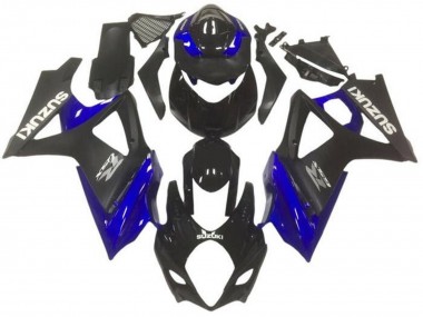 Carénages Moto Suzuki GSXR 1000 2007-2008 - Noir Brillant Noir Mat Bleu Gris