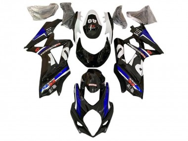 Carénages Moto Suzuki GSXR 1000 2007-2008 - Noir Blanc Bleu Yoshimura