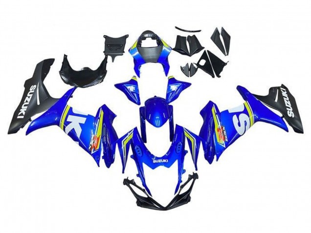 Carénages Moto Suzuki GSXR 600 / GSXR 750 2011-2024 - Blanc Bleu Jaune Noir