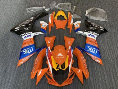 Carénages Moto Suzuki GSXR 600 / GSXR 750 2011-2024 - Orange Bleu Blanc Noir Jaune 20