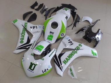 Carénages Moto Honda CBR1000RR 2008-2011 - Blanc Vert Noir Brillant Hannspree 10