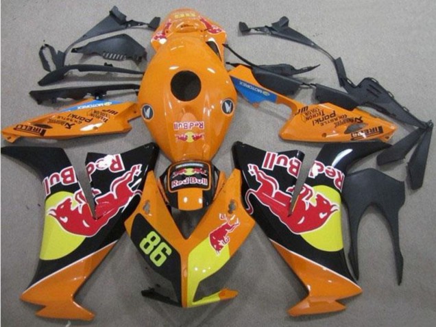 Carénages Moto Honda CBR1000RR 2012-2016 - Orange Jaune Noir Brillant Red Bull 86