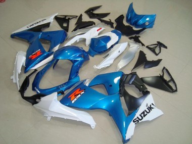 Carénages Moto Suzuki GSXR 1000 2009-2016 - Bleu Clair Blanc Noir OEM Style