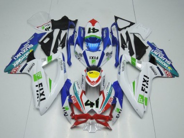 Carénages Moto Suzuki GSXR 1000 2009-2016 - Blanc Bleu Rouge Jaune Vert Fixi 41