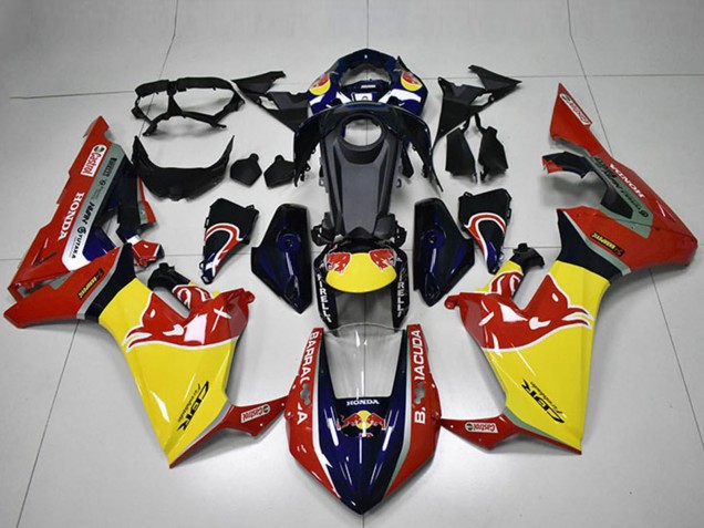 Carénages Moto Honda CBR1000RR 2017-2024 - Bleu Jaune Noir Brillant Red Bull