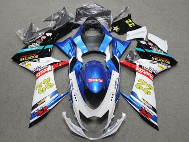 Carénages Moto Suzuki GSXR 600 2011-2024 - Bleu Blanc Rouge Noir Rockstar 22
