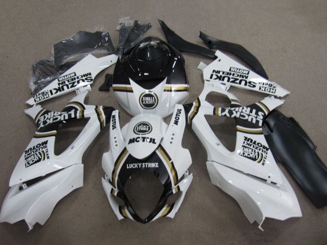 Carénage Moto Suzuki GSXR 1000 2007-2008 - Blanc Noir Lucky Strike Motul