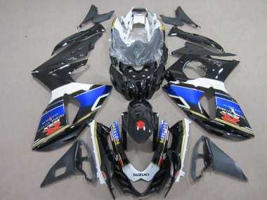 Carénages Moto Suzuki GSXR 1000 2009-2016 - Blanc Bleu Noir Dark Dog