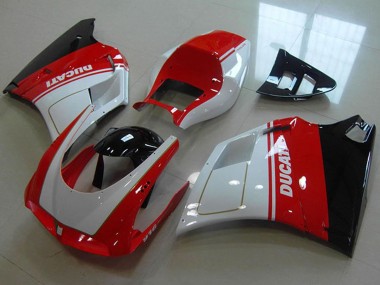 Carénages Moto Ducati 916 1993-2005 - Blanc Rouge Noir Brillant