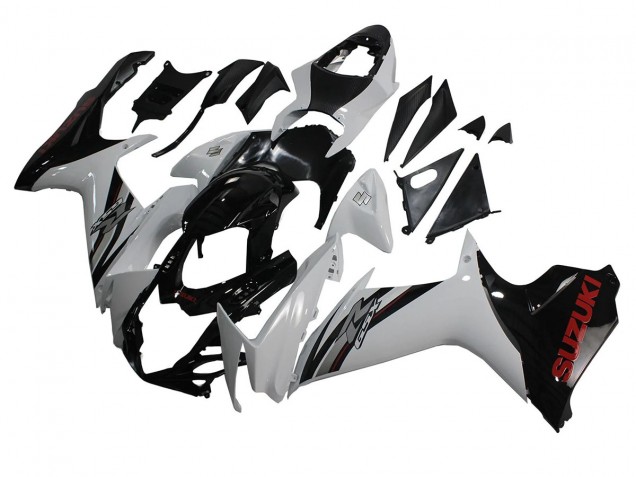 Carénages Moto Suzuki GSXR 600/750 2011-2024 - Blanc Noir Brillant