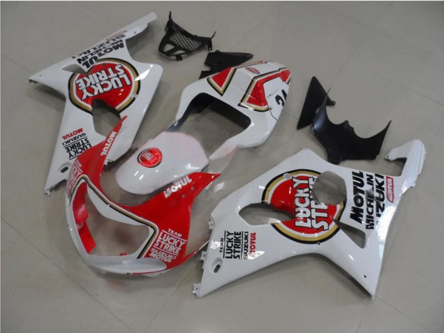 Carénages Moto Suzuki GSXR 1000 2000-2002 - Blanc Rouge Lucky Strike