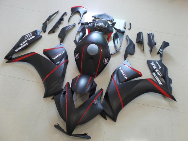 Matte Bladk avec Rouge Bande Carénage Moto CBR 1000 RR 12-16 Matte Bladk avec Rouge Bande Carénage Moto CBR 1000 RR 12-16
