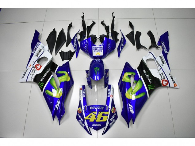 Monster Bleu Movistar 46 Carénage Moto R6 17-23 Monster Bleu Movistar 46 Carénage Moto R6 17-23