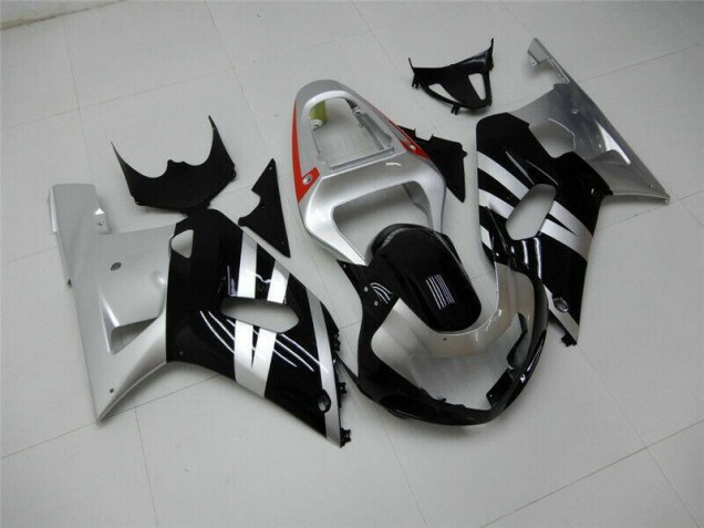 Noir Argent Carénage Moto GSXR 600 / 750 K1 K2 K3 01-03 Noir Argent Carénage Moto GSXR 600 / 750 K1 K2 K3 01-03