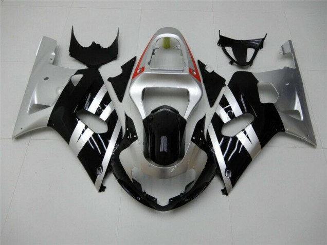 Noir Argent Carénage Moto GSXR 600 / 750 K1 K2 K3 01-03 Noir Argent Carénage Moto GSXR 600 / 750 K1 K2 K3 01-03