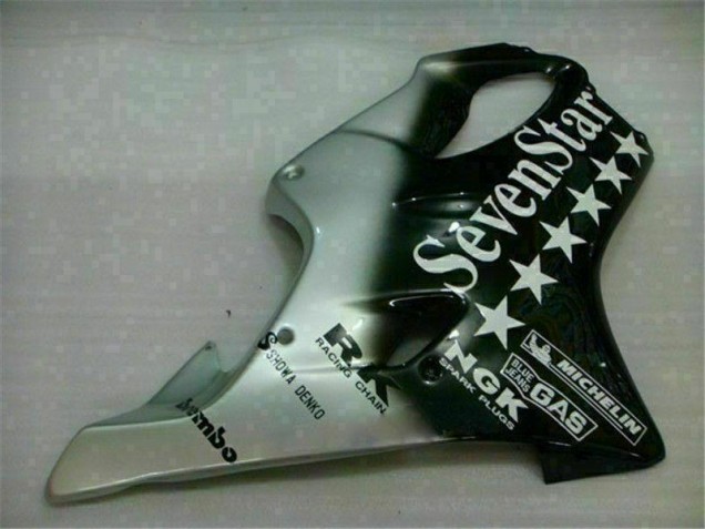 Noir Argent SevenStarss Carénage Moto CBR 600 F4i 01-03 Noir Argent SevenStarss Carénage Moto CBR 600 F4i 01-03