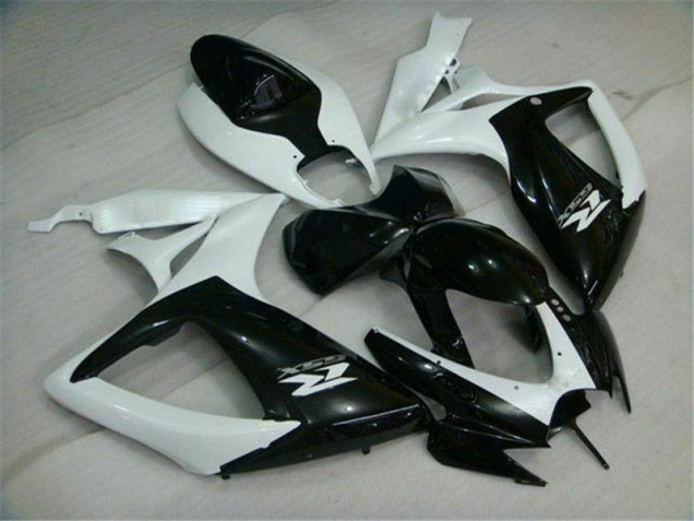 Noir Blanc Carénage Moto GSXR 600 / 750 K6 06-07 Noir Blanc Carénage Moto GSXR 600 / 750 K6 06-07