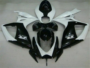 Noir Blanc Carénage Moto GSXR 600 / 750 K6 06-07