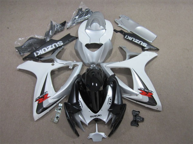 Noir Blanc Carénage Moto GSXR 600 K6 06-07 Noir Blanc Carénage Moto GSXR 600 K6 06-07