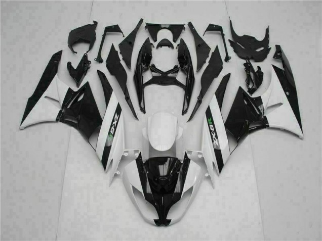 Noir Blanc Carénage Moto ZX6R 09-12 Noir Blanc Carénage Moto ZX6R 09-12