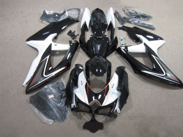 Noir Blanc Carénages Moto GSXR 600 K8 08-10 Noir Blanc Carénages Moto GSXR 600 K8 08-10
