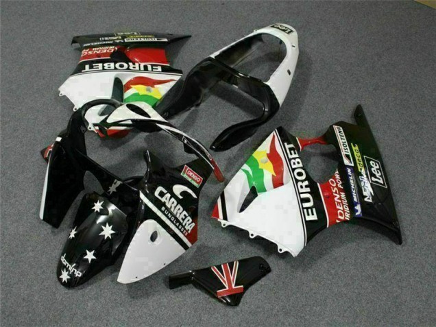 Noir Blanc Eurobet Carénage Moto ZX6R 00-02